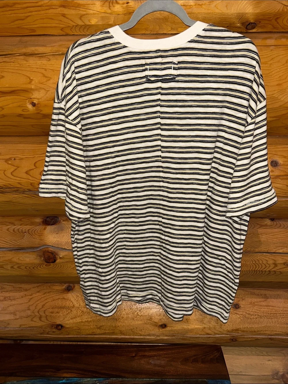 Free People NWOT All Love Striped Pocket Tee Size Small in Tea Combo